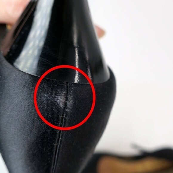 L.A.M.B. Gwen Stefani Black Sexy Satin Stiletto 5" Heels LAMB Women's 7.5 - Picture 4 of 8